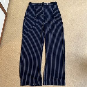 Babaton Modesto Blue Pin-strip Wide Leg Pant - Size 6